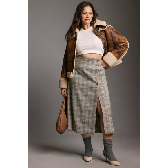 ✨ NEW Anthropologie | Porridge Button-Side Midi Skirt – Size XL ✨ - Picture 5 of 8